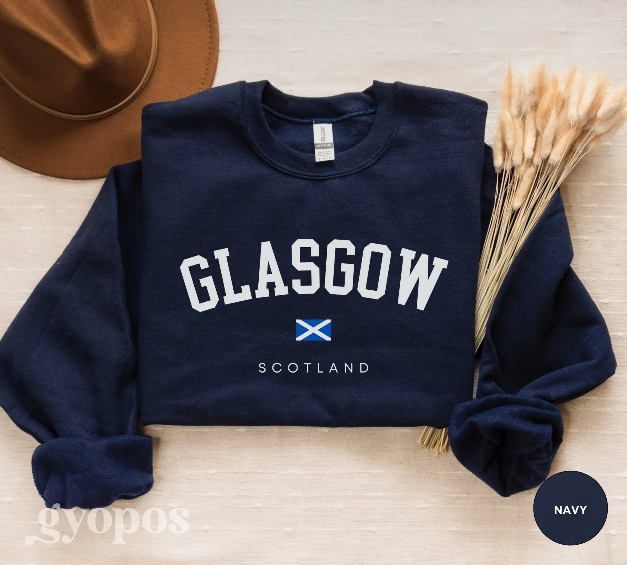 Glasgow Sweatshirt, Glasgow Crewneck, Scotland Sweatshirt, Scotland Flag Pullover, Unisex