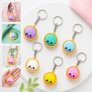 6Pcs Cute Mini Dumpling Keychain – Adorable Cartoon Pendant for Backpacks, Keys & Bags, Kids & Gifts, Soft & Durable