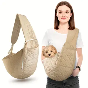 Large Adjustable Pet Crossbody Backpack, Animal Carrier Travel Bag for Small Medium Dogs Cats Rabbits, Detachable Bottom Board Safety Strap, Puppy Carrier