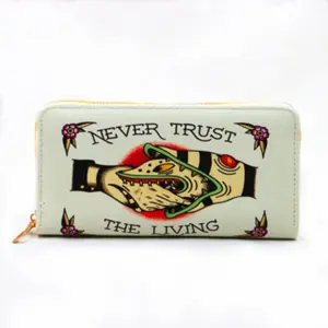 Women's Long Wallet with Multiple Card Slots, Zipper Handbag Phone Case, Never Trust the Living Floral Design, Fashionable Coin Purse, Stylish Wallet, Zip Up Wallets, Wallet Card Holder