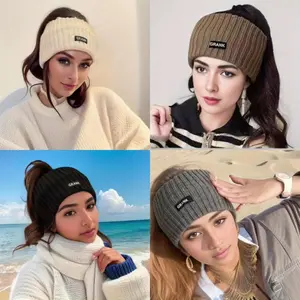 4-Pack Y2K Punk Winter Headbands for Women Girls - Solid Color Knitted Wide Warm Headwraps, Elastic Sports Hair Accessories