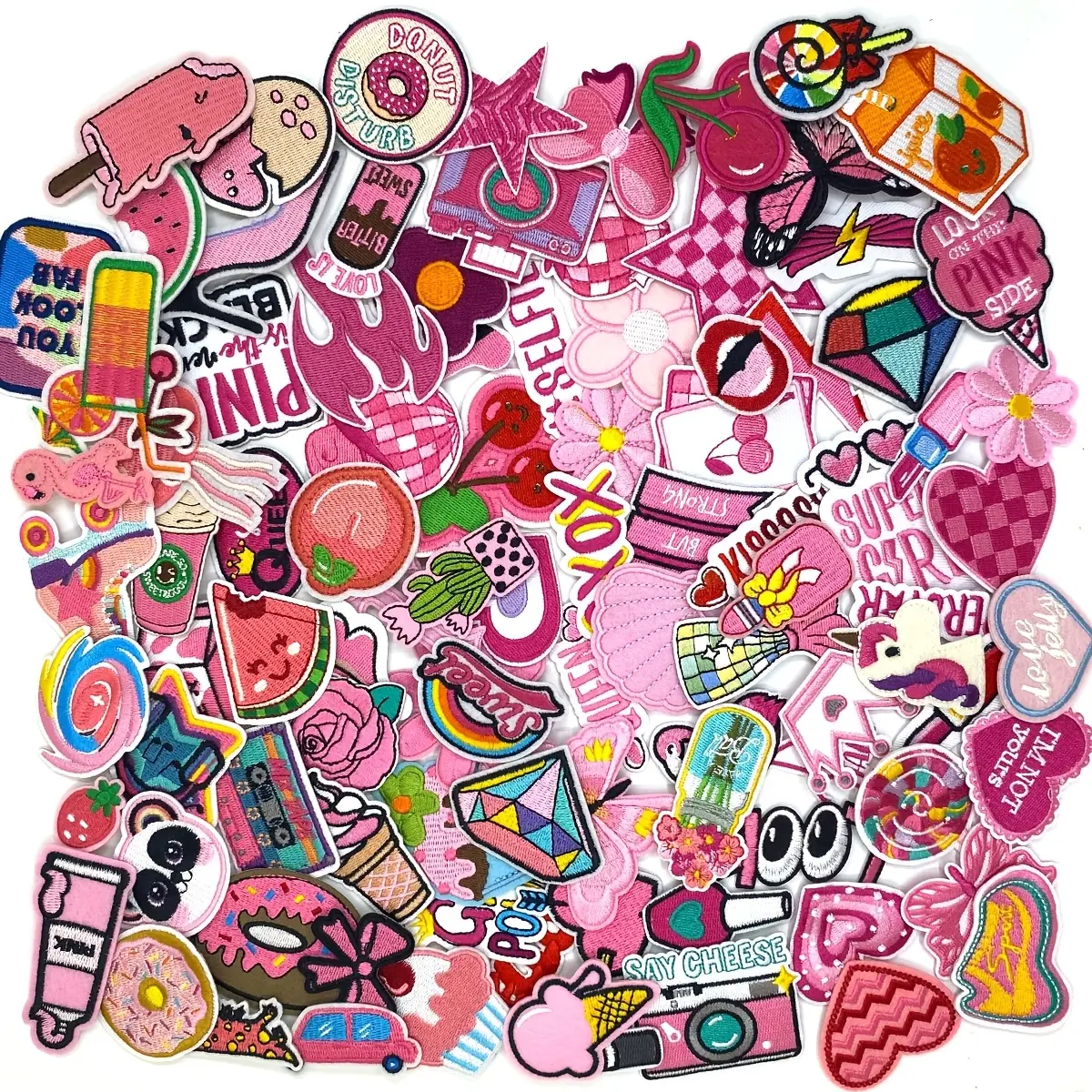 Mix 50/25pcs Embroidery Iron-on Patches, for Backpacks, Clothing, Dresses, Hats, Jeans, Pants, Shoes, And Bags summerwins Embroidering Design