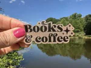My Vinyl Cut Sticker Books & Coffee 72A Waterproof Permanent Adhesive Gold Glitter