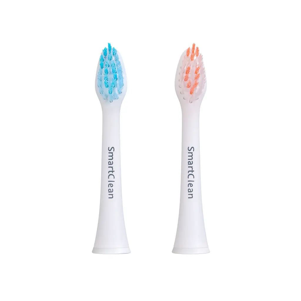 SmartClean Replacement Brush Heads for Sonic Electric Toothbrush | Soft DuPont Bristles | White & Black | 2 Pack