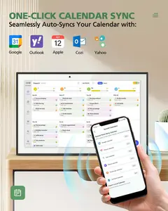 10.1 Inch Digital Calendar+Digital Picture Frame, 2025-2026 Desk Calendar Smart WiFi Planner&Chore Chart, IPS HD Interactive Touchscreen Display For Family Schedules