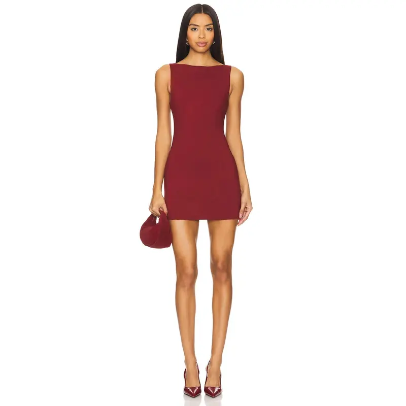 blue dress for baby girl Naughty Mini Dress Burgundy – Autty Simone main image 0