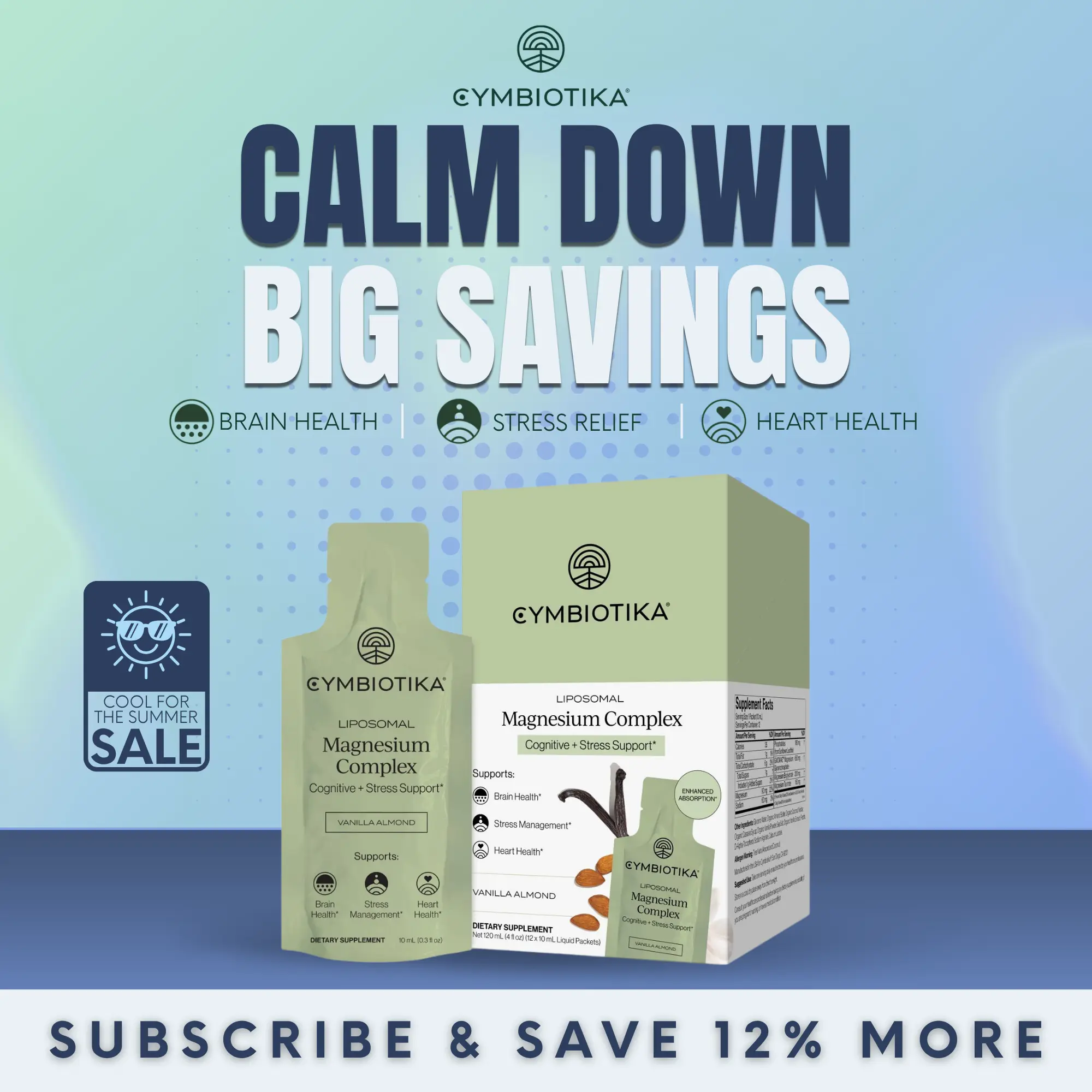 Liposomal Magnesium Complex | 12 Packets | Stress Relief & Calm | Sleep & Muscle Recovery | 7-Form Magnesium Blend