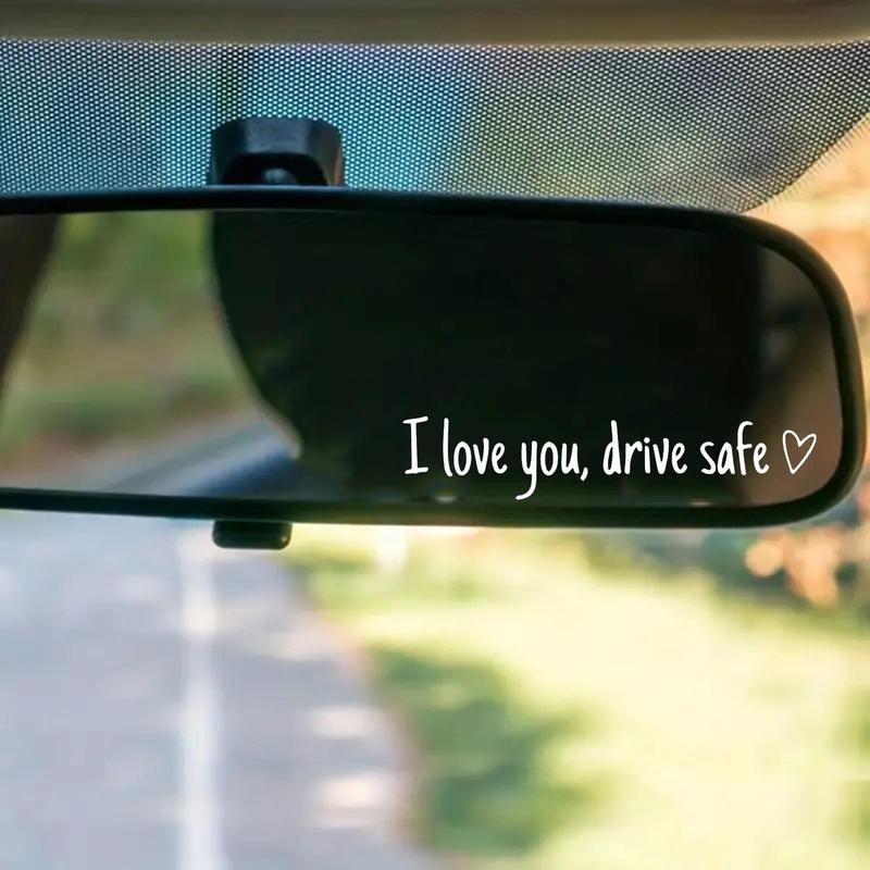 4PCS Letter Pattern Car Rearview Mirror Sticker, "I Love you ,drive safe " text car mirror sticker decal,Vinyl Car Mirror Decal for Women, Accessories For Car,Universal Car Decoration Accessories for Girlfriend/Boyfriend/Wife