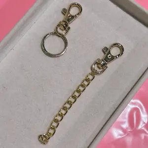 Gold-Tone Keychain with Secure Lobster Clasp and Durable Chain Link for Everyday Use