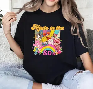Comfort Color Made In The 80s Shirt, 80s Cartoon Friends Nostalgia Shirt, Full size, Full color Top Womenswear Women Tshirt Basic Lady Cotton Fit Unisex Summer