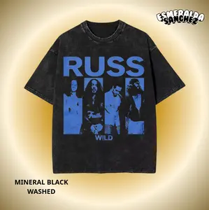 Russ Rapper Shirt Tour 2025 Merch in Washed Retro Street Style
