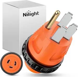 Nilight 50A to 30A RV Power Adapter Twist Locking Connector 14-50P L5-30R 50Amp Male Plug 30Amp Female Receptacle for Generator Camper Caravan Shore Converter