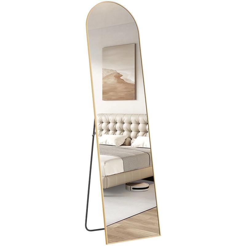 CONCETTA 64x21 Arched Full Length Mirror, Full Body Standing Mirror Floor Mirrors, Gold