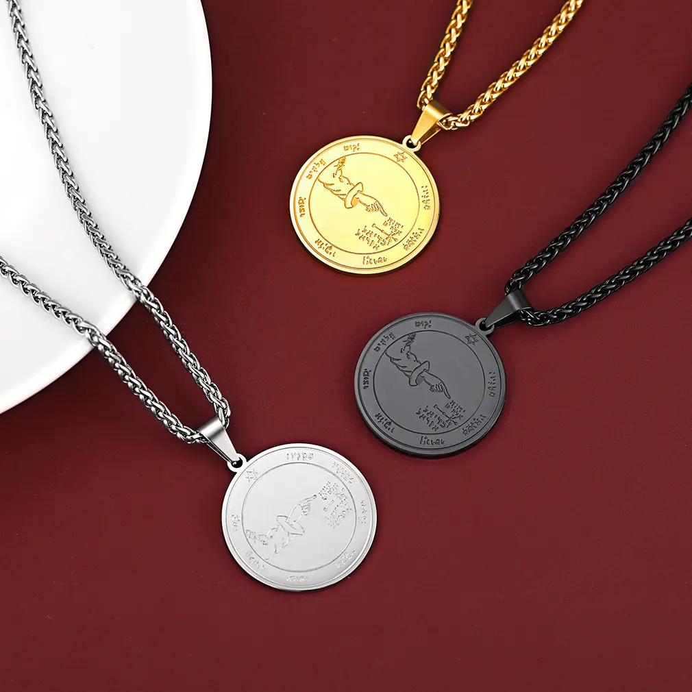 FaithHeart Solomon Pendant Stars Moon Necklace Pentagram Wealth Magical Necklaces
