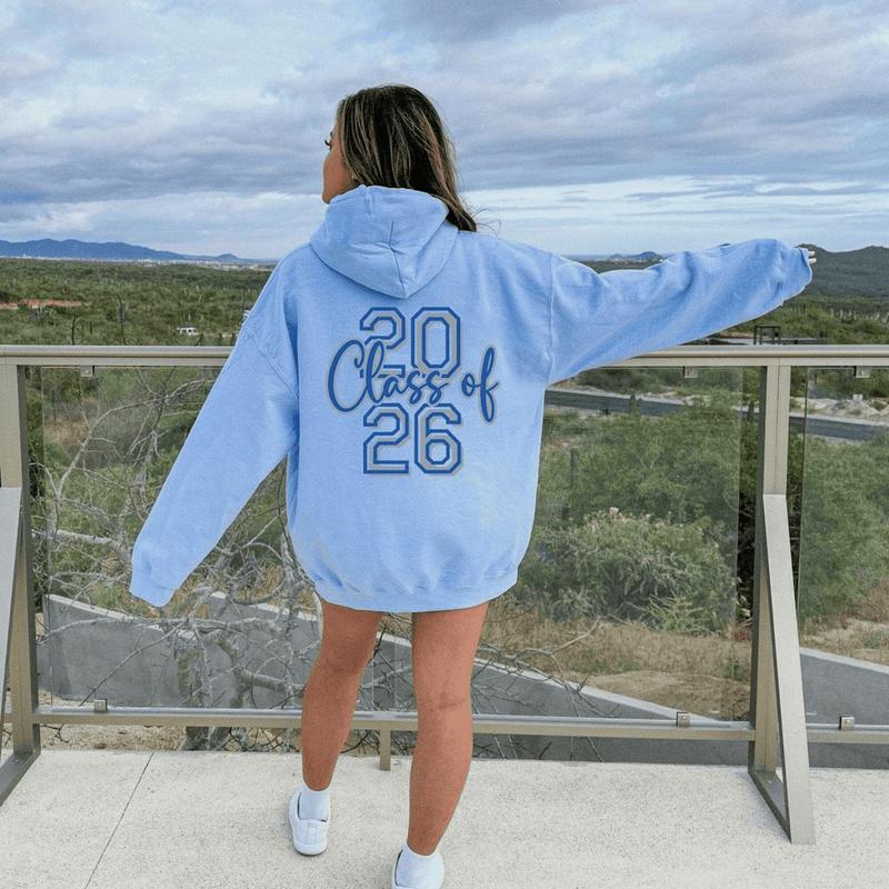 Class of 2026 Senior 2026 Hoodie Class Shirt High School Senior Hoodie Back To School Tee of Classic Zip-Up Hoodied Hood Hoodied Trendy Cotton Sweaters