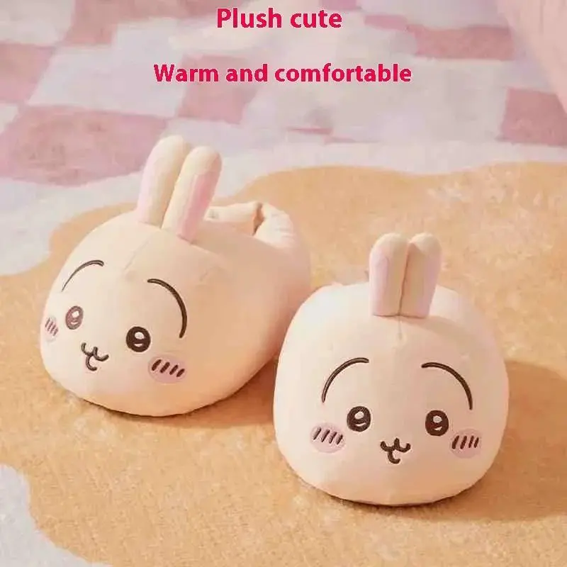 Winter Warmth Usaqi Plush Thick Slippers Cute Small Eight Indoor Home Plush Cotton Slippers Winter Essential Kawaii Slippers