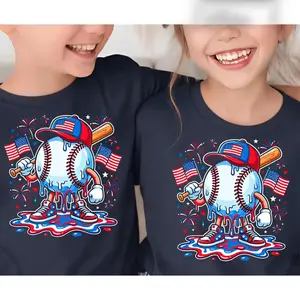 Youth and Adult Stay Drippy Baseball T-shirt, Red White and Blue Baseball, American Flag Baseball Bat tee, 4th Of July Shirt for youth, Patriotic shirt, Independence Day tee, Youth Clothing, holiday outfit, birthday gift, summer outfit, outdoor apparel