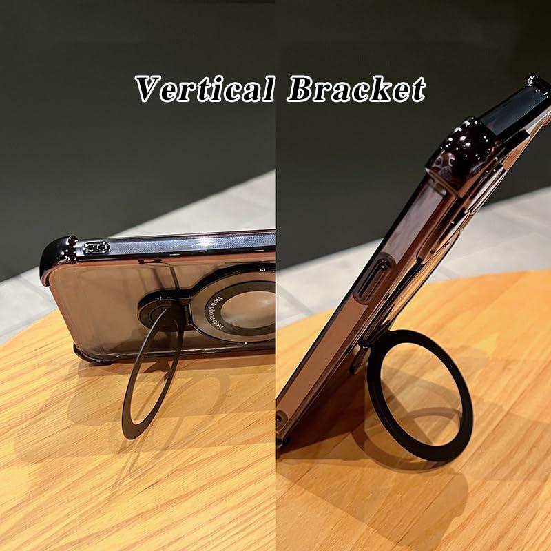 Protective Four comners Plated Clear Bracket Phone case for iPhone 16 15 14 13 12 Pro Max 16 15 Plus Cover with Kickstand   Protector Shockproof Cover protector  de camara