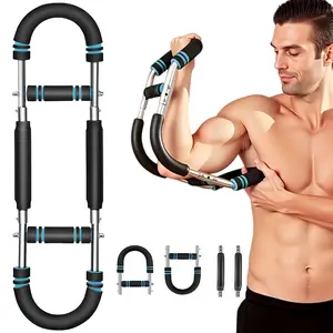 44lb-88lb Adjustable Power Twister Bar – Strength Training Accessory, Portable Arm & Chest Trainer with Steel Spring, Detachable Design & Full-Body Workout for Home Gym
