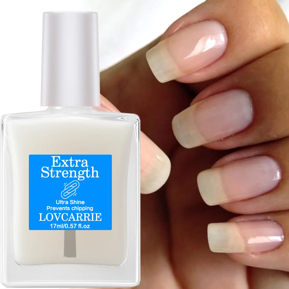 LOVCARRIE Professional Strength Nail Hardener Polish - Instant Shine & Strength, No UV-Free Lamp, Natural Formula, No Alcohol or Baking, Long-Lasting Glossy, Nail Strengthener Treatment for Brittle, Splitting Nails, Nail Care Product, Nail Products