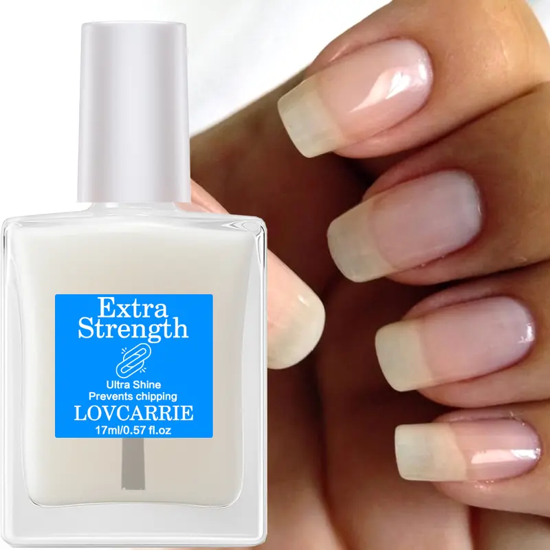LOVCARRIE Professional Strength Nail Hardener Polish - Instant Shine & Strength, No UV-Free Lamp, Natural Formula, No Alcohol or Baking, Long-Lasting Glossy, Nail Strengthener Treatment for Brittle, Splitting Nails, Nail Care Product, Nail Products