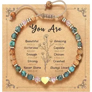 Happy Birthday Gifts for Women, Best Friend Friendship BFF Bestie Bracelets, Sister Gift from Sister, Turquoise Bracelet, Retirement Mom Gifts