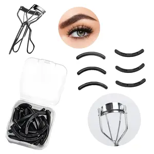 Eyelash Curler Refill Pads, 24 Pack Universal Classic Silicone Replacement Pads, High Elasticity No Lash Damage, Trimmable, with Transparent Storage Box