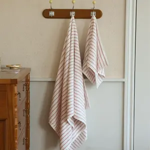 Striped Cotton Towel / White