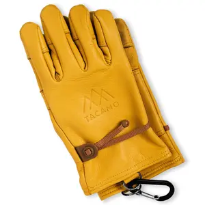 TACAMO® Leather Work Gloves for Men and Women - Durable and Comfortable Cowhide Gloves with Reinforced Palm Patch and Fingertips - Perfect for DIY Projects and Harsh Work Environments