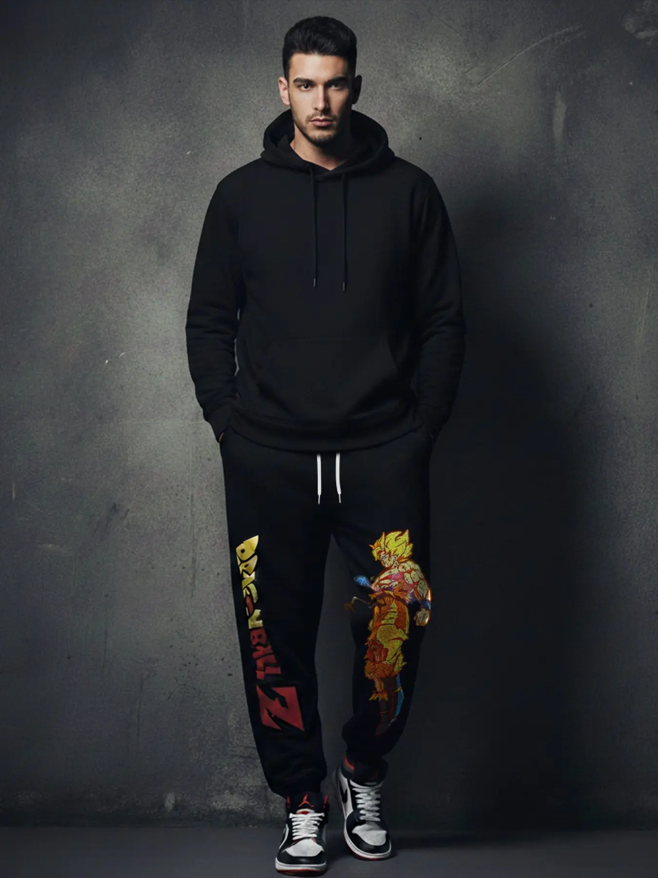 Unisex Oversized Goku Graphic Pants, Casual Jogging Pants, Comfortable Fitted Sweatpants for All Seasons, Men's & Women's Casual Streetwear Trousers