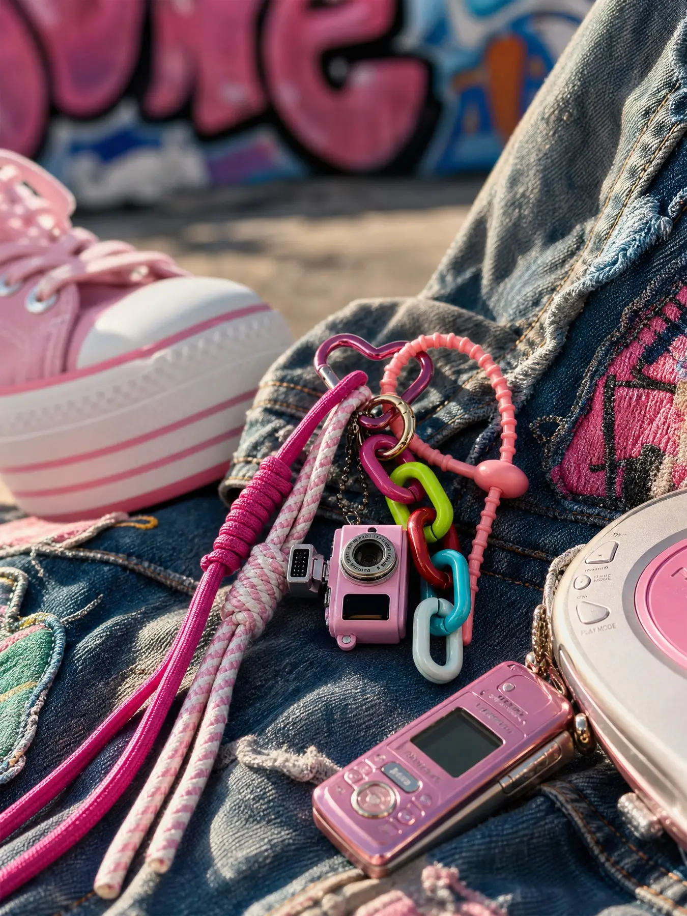 Mini Camera Keychain, Y2K Sweet Cool Style, Colorful Braided Tassels Heart Clasp, Handmade Couple Lanyard, Women Girls Backpack Wallet Decor