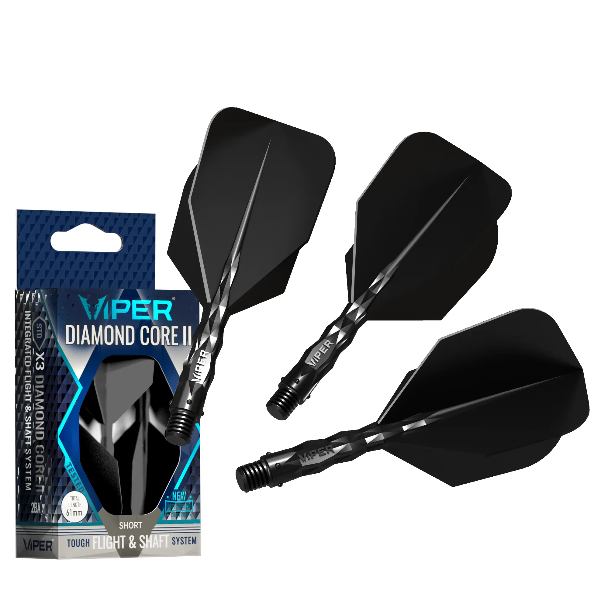 Viper Diamond Core II Integrated Dart Flight & Shaft System - Standard Flight, 3-Pack