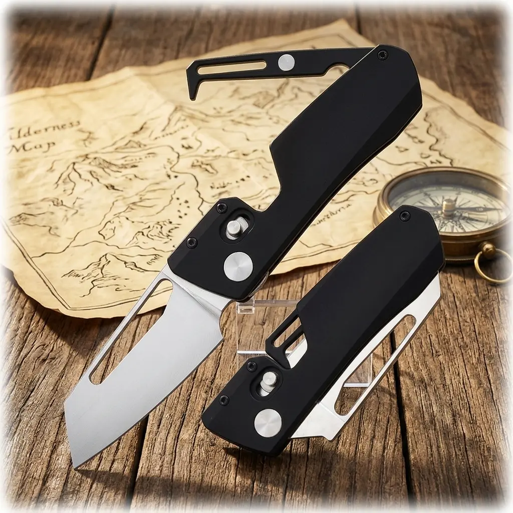 Lightweight Folding EDC Multi-Tool with Ergonomic Handle - All-Steel Knife Blade Guard, Outdoor Camping Survival Pocket Gear for Fruit & Meat Peeling, Practical Gift for Men