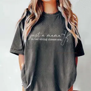 Comfort Colors® Just a Mama In Her String Cheese Era PNG Shirt Design, Funny Mom Life Graphic, Trendy Mama Quote, New Mama Postpartum Gift, Gift For Her Png