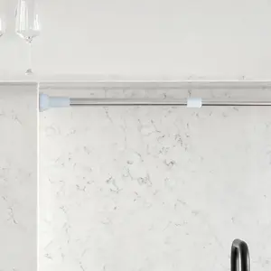 Telescopic Curtain Rod Stainless Steel Extendable Tension Rod No Drilling Needed for Bathroom Shower Door Window Wardrobe