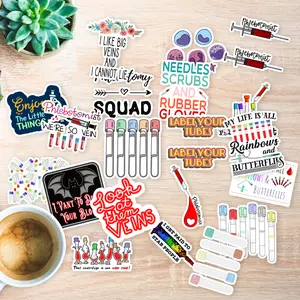 20 PCS Stickers Pack Phlebotomy Aesthetic Vinyl Colorful Waterproof Laptop Water Bottle Bumper Car Bike Luggage Guitar Skateboard