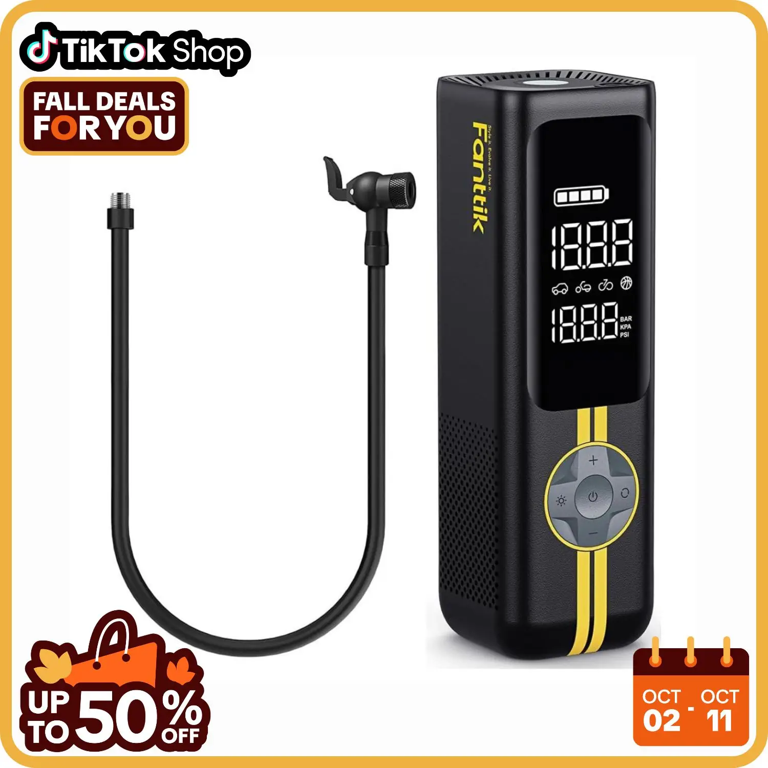 Fanttik X8 APEX Tire Inflator Portable Air Compressor, 2X Faster Inflation, 150PSI Cordless Tire, Suitable for MPV, Car, E-Bike, Motorcycle