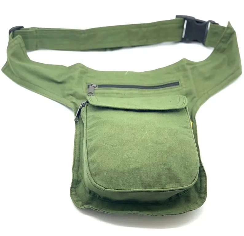 Cotton Festival Belt Bag Handmade Hip Pack with Adjustable Strap