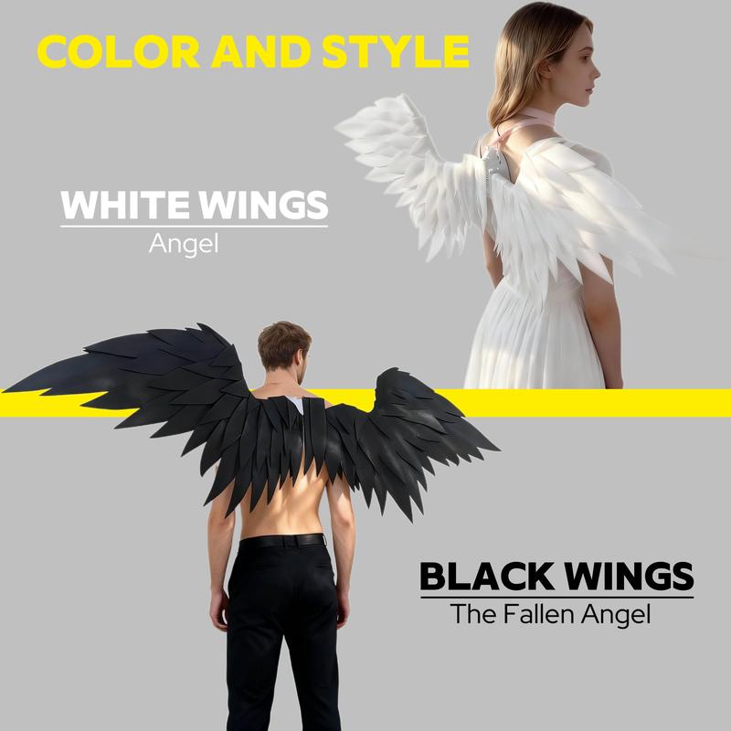 Foam Electric Wings Handmade Black White Unisex Cosplay Costume, Birthday Party Outfit, Christmas Gift, Photography Props, Clothing, Minimalist Basic