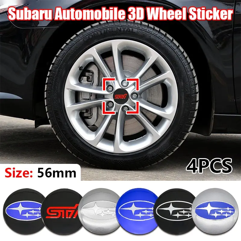 4pcs Subaru Wheel HUB Center Cap Cover, Car Logo Automotive Decoration Accessories, Rim Cap Replacement, Fits Forester/outback/legacy/wrx Sti, Automobile Sticker, Car Stickers