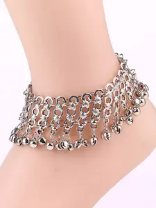 Chunky Anklet With Bell Shape Pendant Boho Vintage Style Ankle Bracelet For Women 1 Pcs