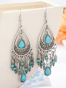 Boho Style Teardrop Fringe Earrings, Women's Festival Vacation Party Jewelry, Elegant, Trendy Fashionable Accessories for Special Occasions