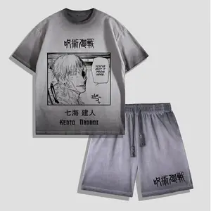 Jujutsu Kaisen Kento Nanami Final Battle Washed Set – Unisex Anime Casual Wear for Jujutsu Kaisen Enthusiasts
