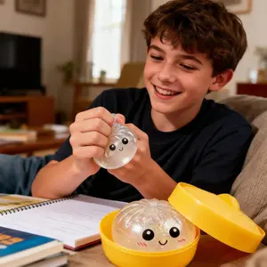 Giant Glitter Dumpling Squishy – Rainbow Soft Squeeze Fidget with Steamer Box for Desk Display and Casual Play