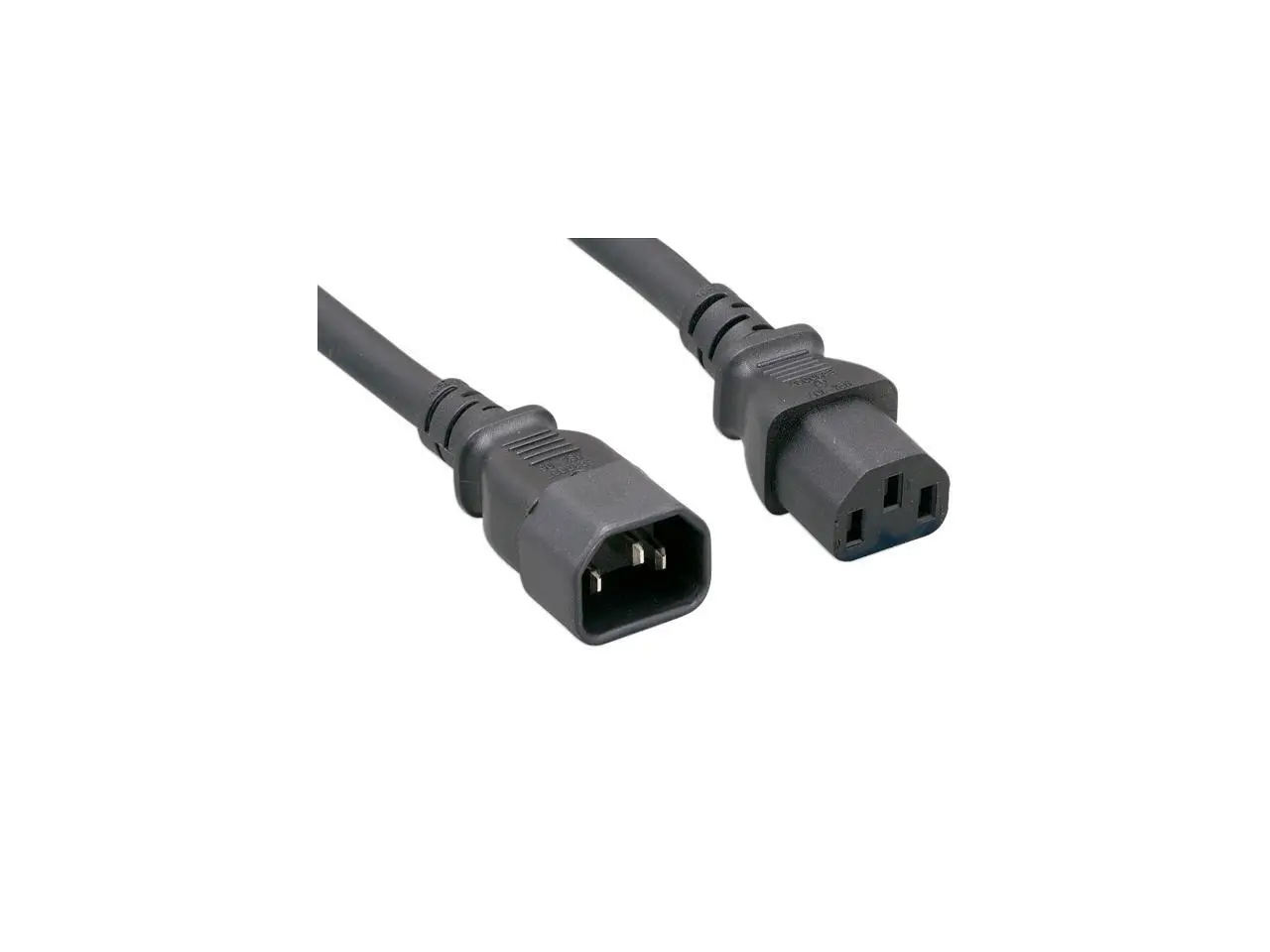 Nippon Labs 16 AWG C13/C14 AC Power Extension Cable, SJT, 13A/250V, IEC-60320-C14 to IEC-60320-C13, Black, 25ft. Power Cord