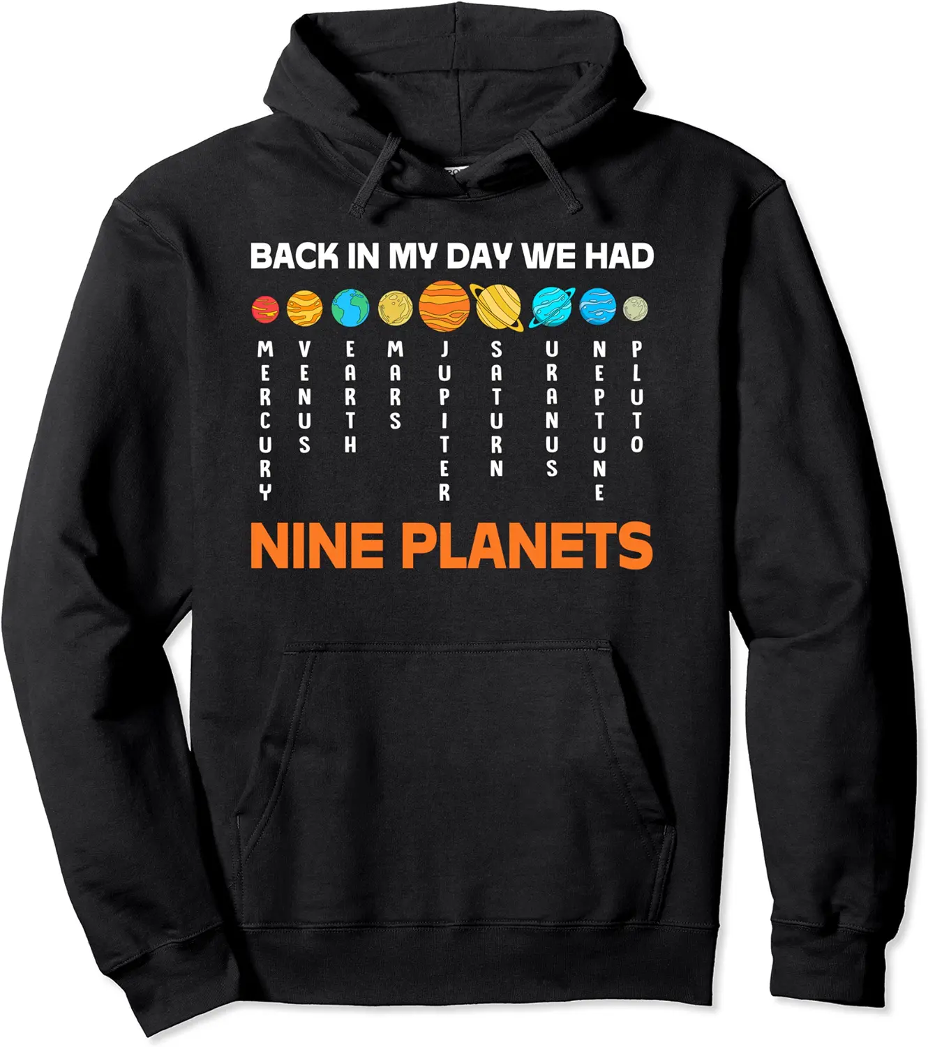 Funny Solar System Back In My Day We Had Nine Planets Womens Pullover Hoodie - Abigaillou Shop 85B0BV7GQ38D