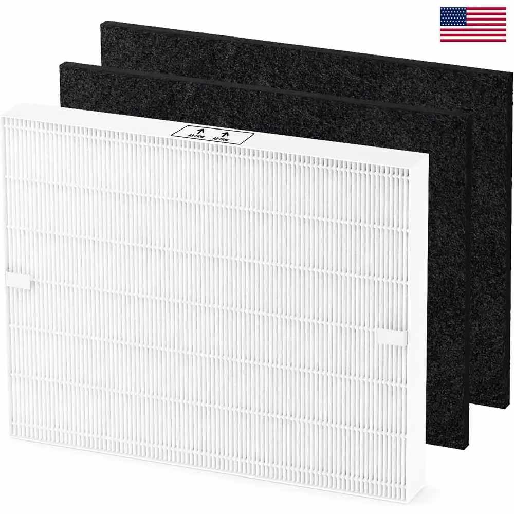 H13 True HEPA Replacement Filter Set for Coway Airmega, Fits AP-1512HH 200M AP-1518R AP-1519P, 1 HEPA + 2 Carbon Pre-Filters Captures 99.97% Airborne Particles & Odors
