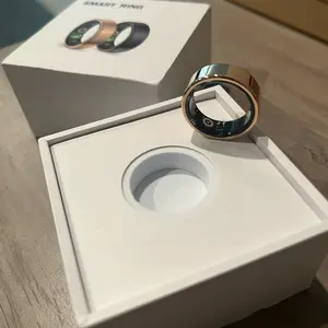 QRing Smart Ring Fitness Tracker IP68 Waterproof (Rose Golden) Size 8 Wearable Monitoring Workout