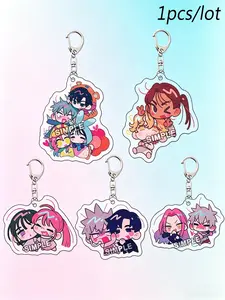 Anime Character Acrylic Keychain, Keychain Charm, Dual-Sided Couple Key Ring, Creative Fan Gift, Decorative Hanging Accessory, Single Piece