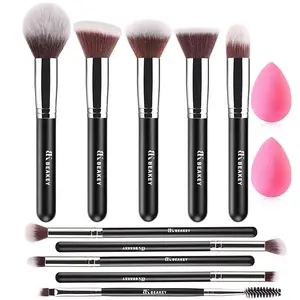 Makeup Brush Set Professional: Makeup Brushes for Eye and Face, Blending Brush for Foundation, Eyeshadow, Make up Brushes Pack with Case, Eye Shadow Brush for Concealer, with 2 Blender Sponge